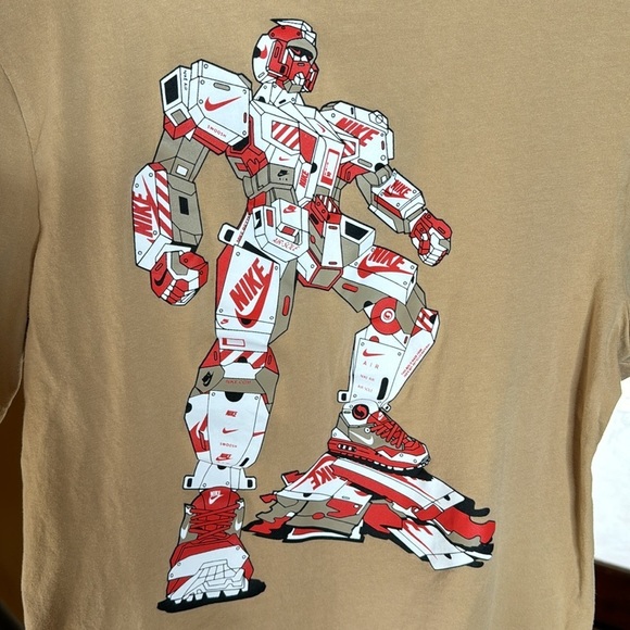 Nike Logo Tan Tee Gundam Collaboration Limited Rare Size Small - Picture 8 of 9
